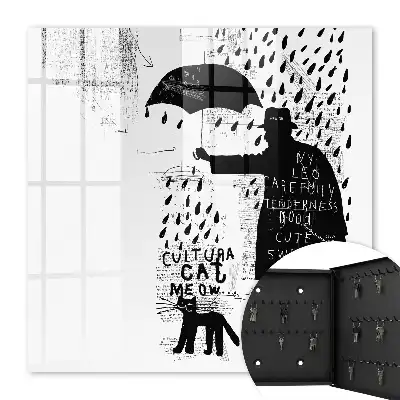Schwarze Silhouette mit geheimnisvollen Inschriften