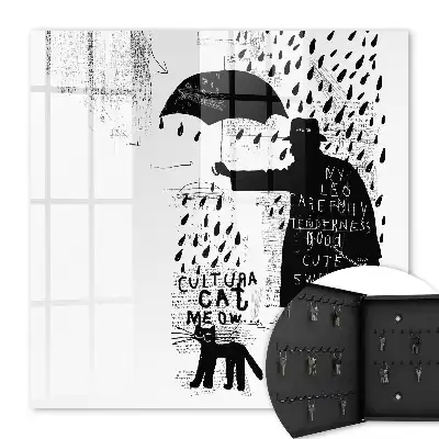 Schwarze Silhouette mit geheimnisvollen Inschriften