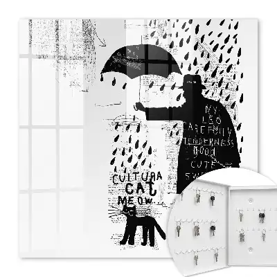 Schwarze Silhouette mit geheimnisvollen Inschriften