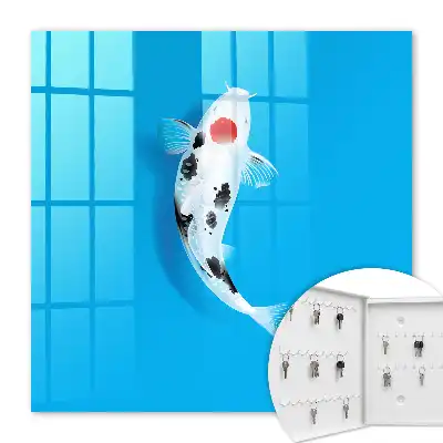 Koi-Karpfen vor blauem Hintergrund