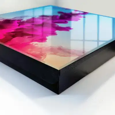 Farbenfrohe Dynamik vor blauem Hintergrund