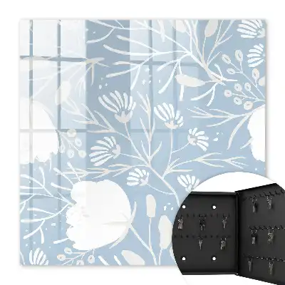 Pflanzenmotive auf blauem Hintergrund