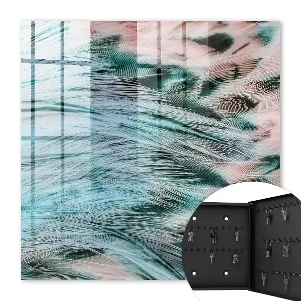 Pastellblaue und rosa Federn