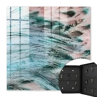 Pastellblaue und rosa Federn