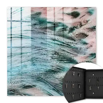 Pastellblaue und rosa Federn