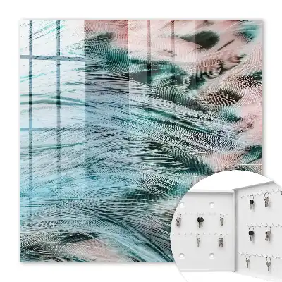 Pastellblaue und rosa Federn