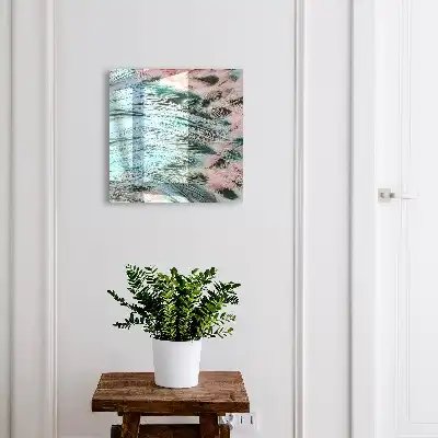 Pastellblaue und rosa Federn
