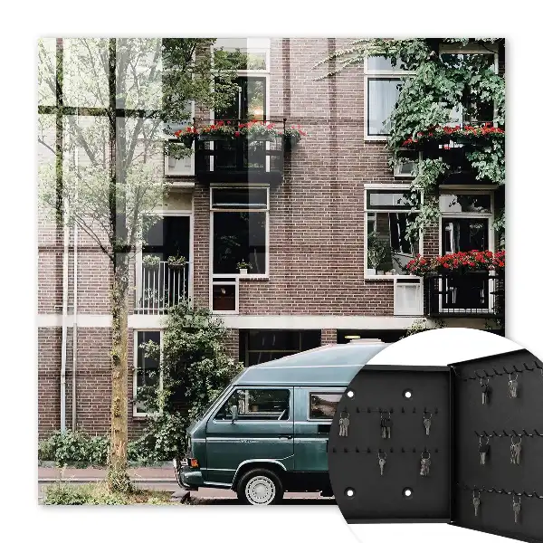 Cityscape blauer Lieferwagen