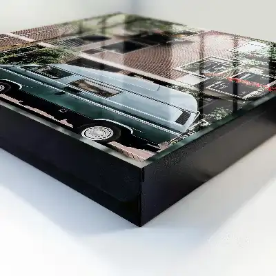 Cityscape blauer Lieferwagen