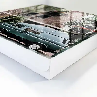 Cityscape blauer Lieferwagen