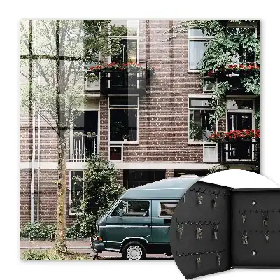 Cityscape blauer Lieferwagen