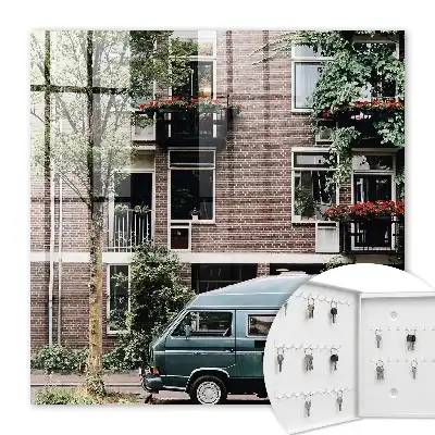 Cityscape blauer Lieferwagen