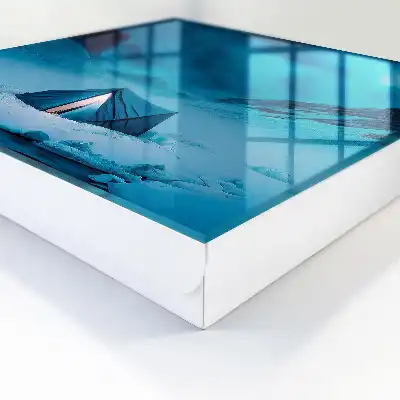 Blaue Nacht mit einem erleuchteten Zelt