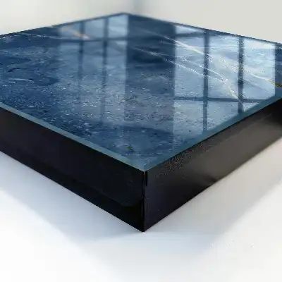 Schlüsselkasten modern Blauer Marmor mit dezenten Linien