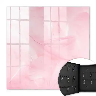 Schlüsselbox Rosa Federdekoration