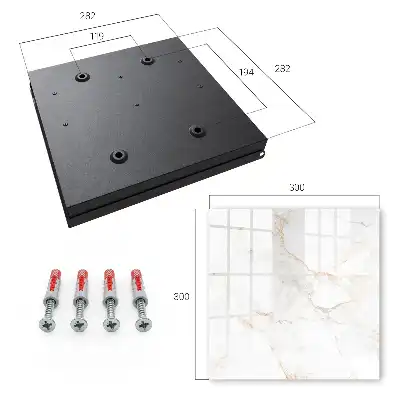 Wandbild mit braunem Marmor-Design und Linienmuster