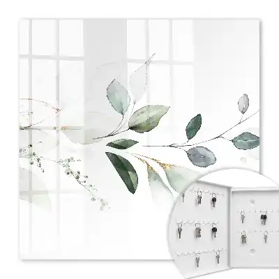 Aquarellblätter in weißen Pastelltönen