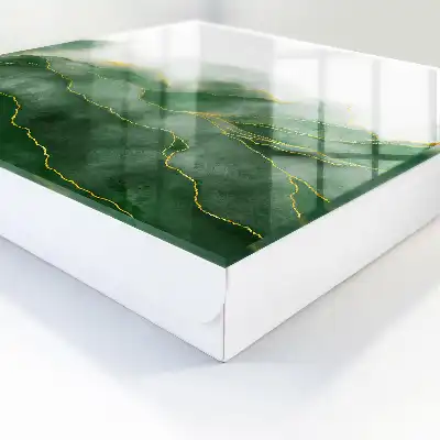 Wandbild mit grünen Hügeln im Aquarellstil
