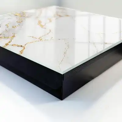 Wandbild mit Marmormuster in Grau und Weiß