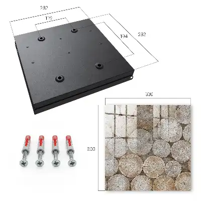 Wandbild mit harmonischem Muster aus Holzkreisen
