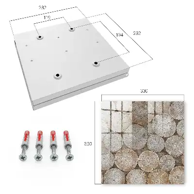 Wandbild mit harmonischem Muster aus Holzkreisen
