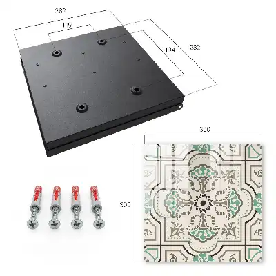 Geometrische Dekoration mit Pflanzenakzenten