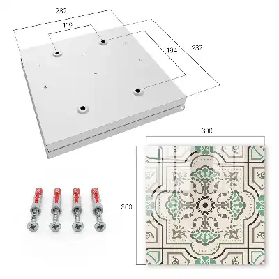 Geometrische Dekoration mit Pflanzenakzenten
