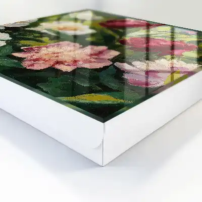 Bunte Blumen vor grünem Hintergrund