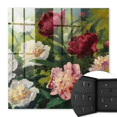 Bunte Blumen vor grünem Hintergrund
