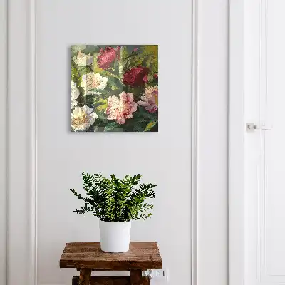 Bunte Blumen vor grünem Hintergrund