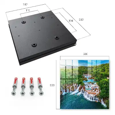 Wandbild mit natürlichen Wasserfällen und üppigem Grün