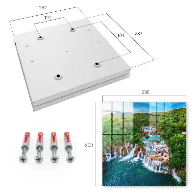 Wandbild mit natürlichen Wasserfällen und üppigem Grün