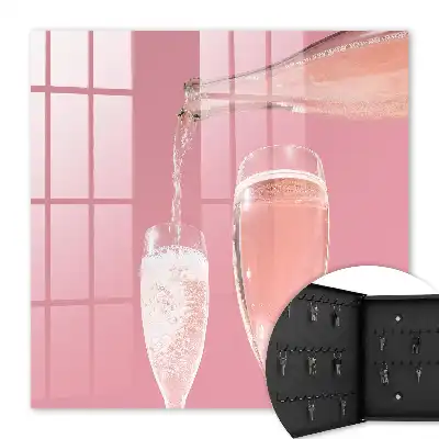 Champagnergläser mit rosa Hintergrund