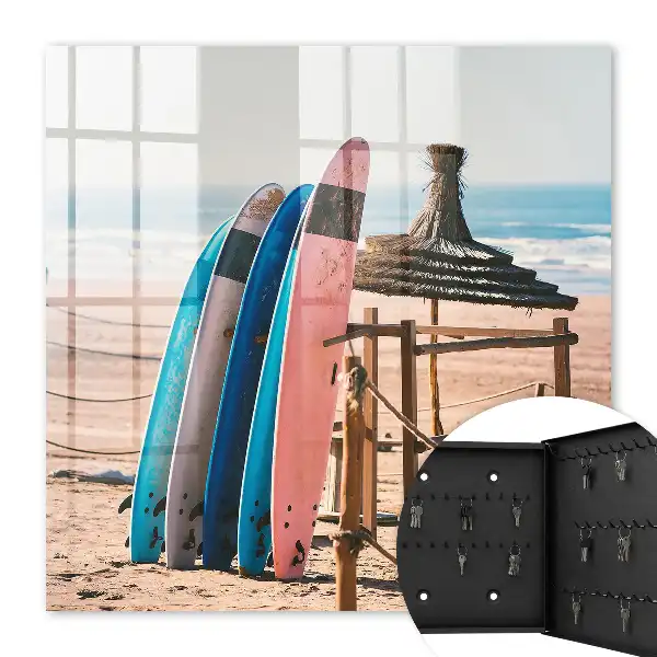 Wandbild mit Strand, Surfbrettern und blauem Himmel