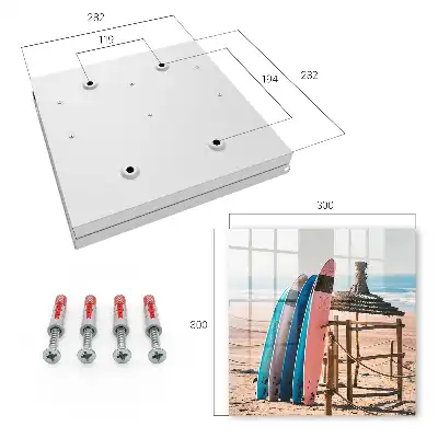 Wandbild mit Strand, Surfbrettern und blauem Himmel