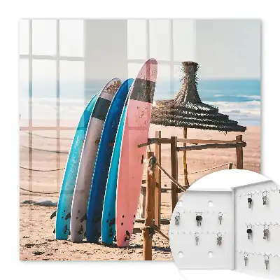 Wandbild mit Strand, Surfbrettern und blauem Himmel
