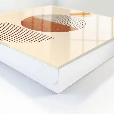 Wandbild mit Retro-Geometrie und beigem Hintergrund
