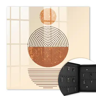 Wandbild mit Retro-Geometrie und beigem Hintergrund