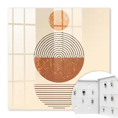 Wandbild mit Retro-Geometrie und beigem Hintergrund