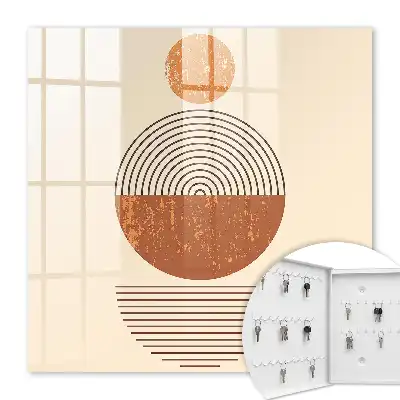 Wandbild mit Retro-Geometrie und beigem Hintergrund