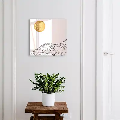 Wellen und ein Lichtkreis im Hintergrund