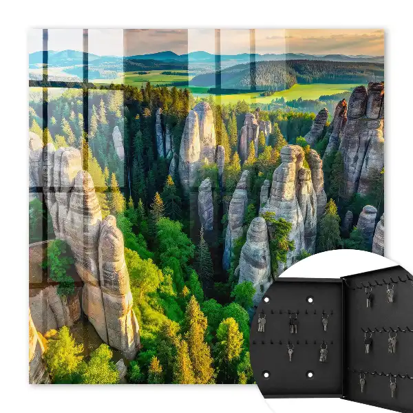 Felsen und grüner Wald