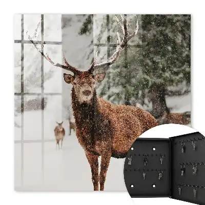 Winterlandschaft mit Hirschen