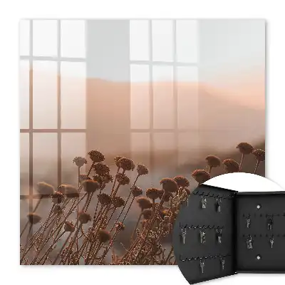 Herbstlandschaft mit Trockenblumen