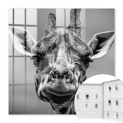 Giraffenporträt in Schwarz-Weiß-Tönen