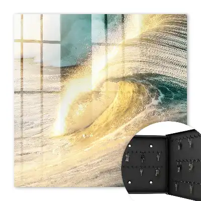 Wandbild mit Meereswellen Ozean und Sonne