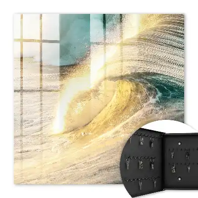 Wandbild mit Meereswellen Ozean und Sonne