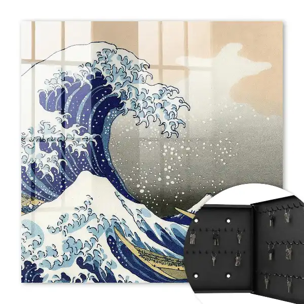 Große Welle mit Berg im Hintergrund