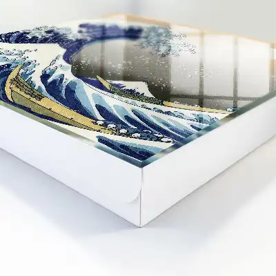 Große Welle mit Berg im Hintergrund