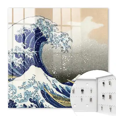 Große Welle mit Berg im Hintergrund
